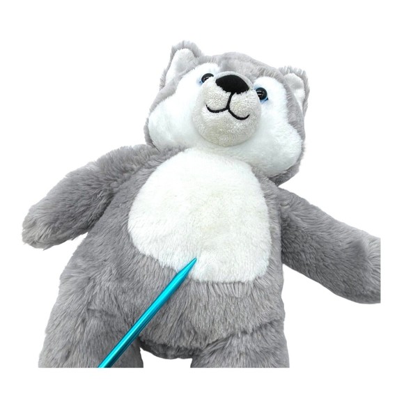 Build A Bear Great Wolf Lodge Wiley the Wolf BAB 16” Plush Stuffed Toy Blue Eyes - Picture 9 of 13